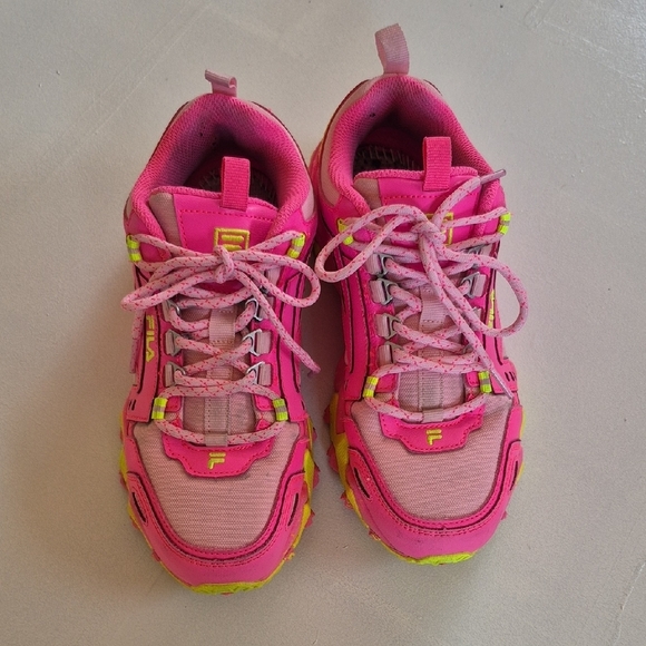 Fila Pink and Yellow Sneakers with Sporty Design - Picture 1 of 8